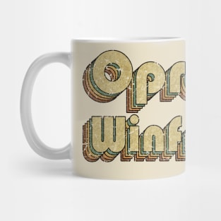 Oprah Winfrey // Vintage Rainbow Typography Style // 70s Mug